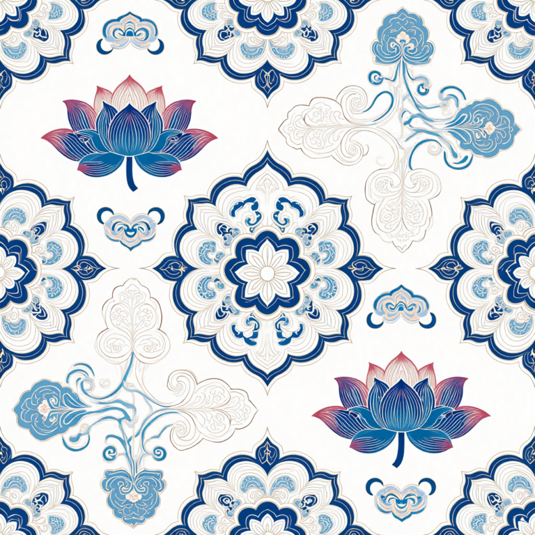 Porcelain floral medallion pattern